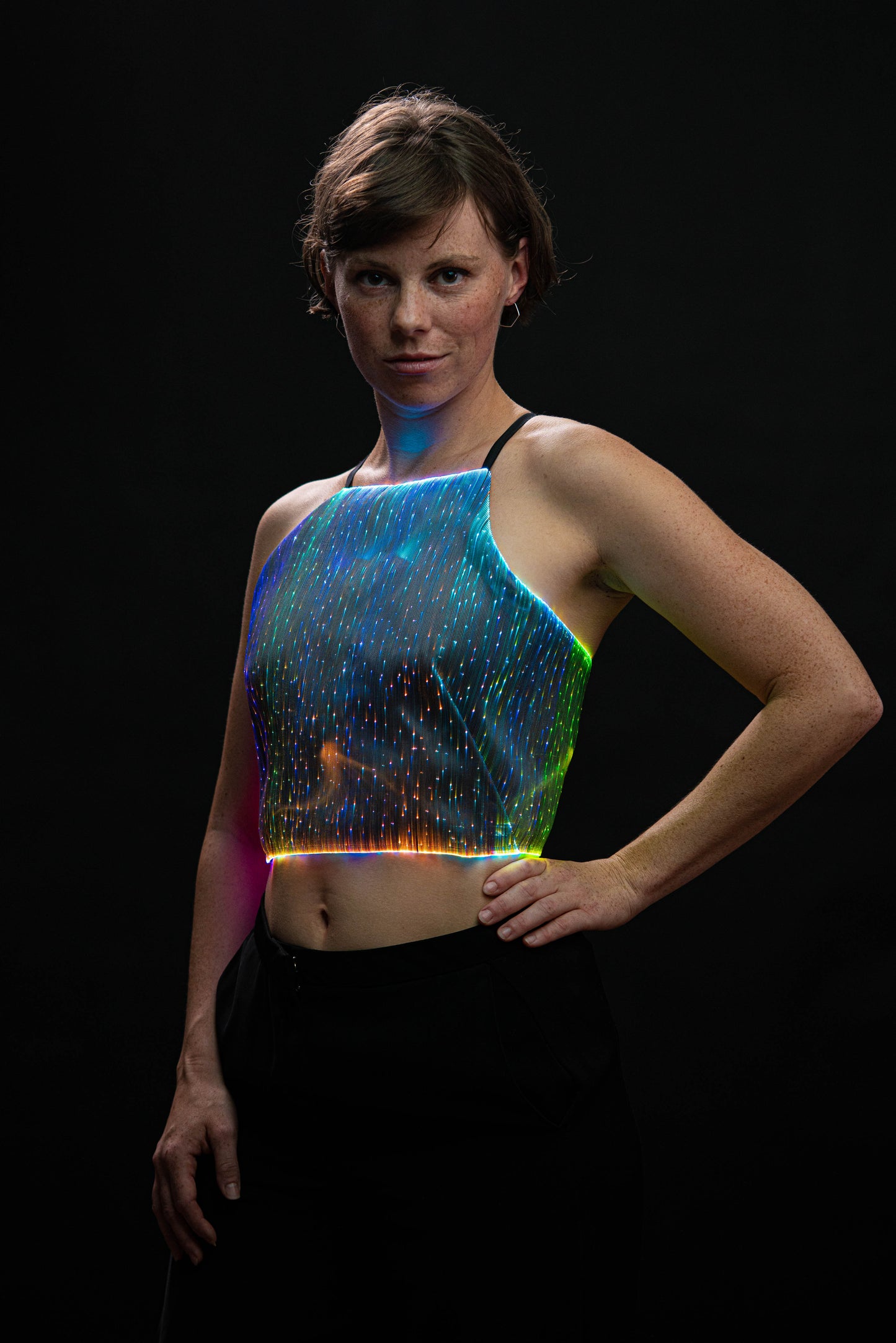 NEBULITE® Top - Crop-Top mit Schnürung hinten