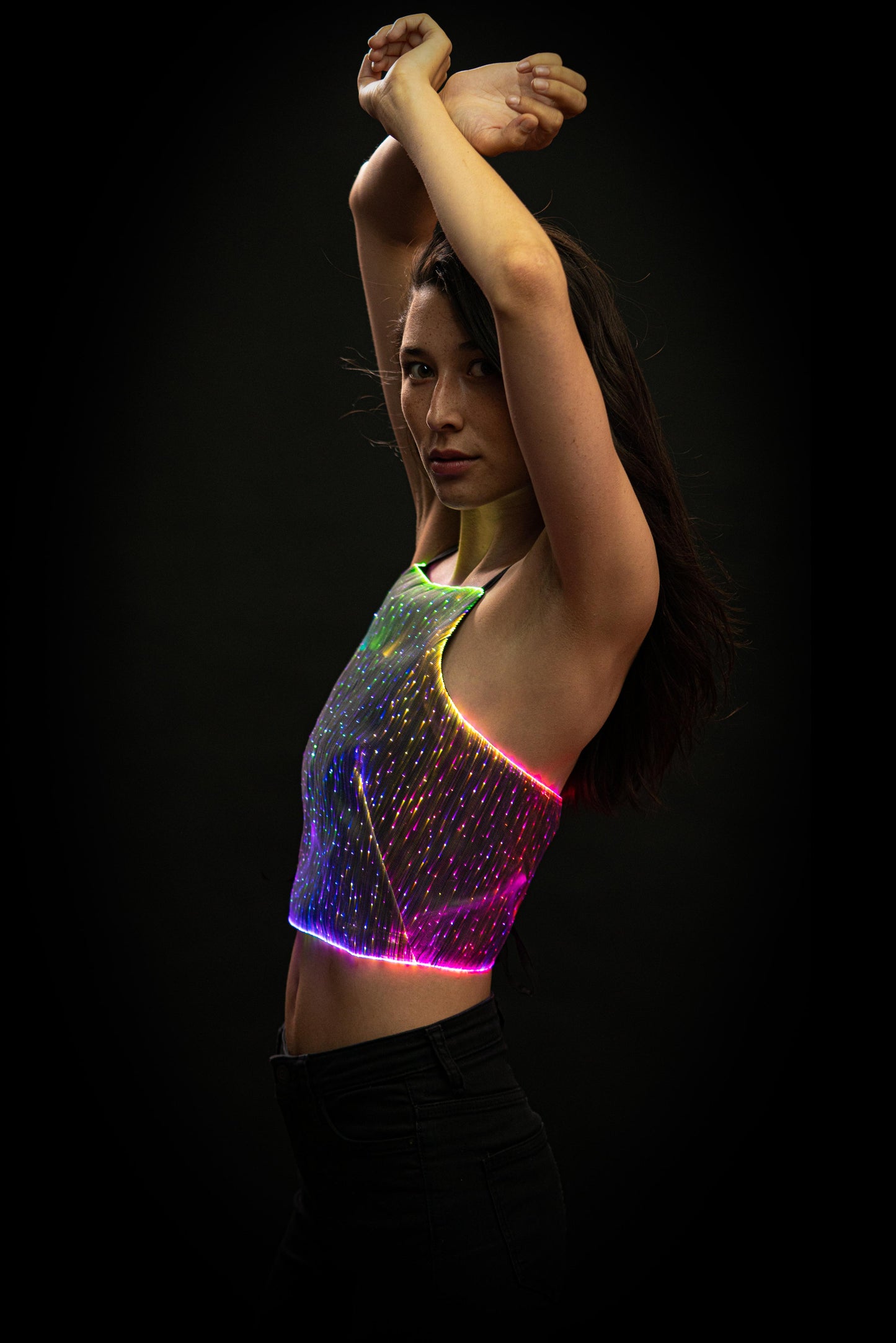 NEBULITE® Top - Crop-Top mit Schnürung hinten