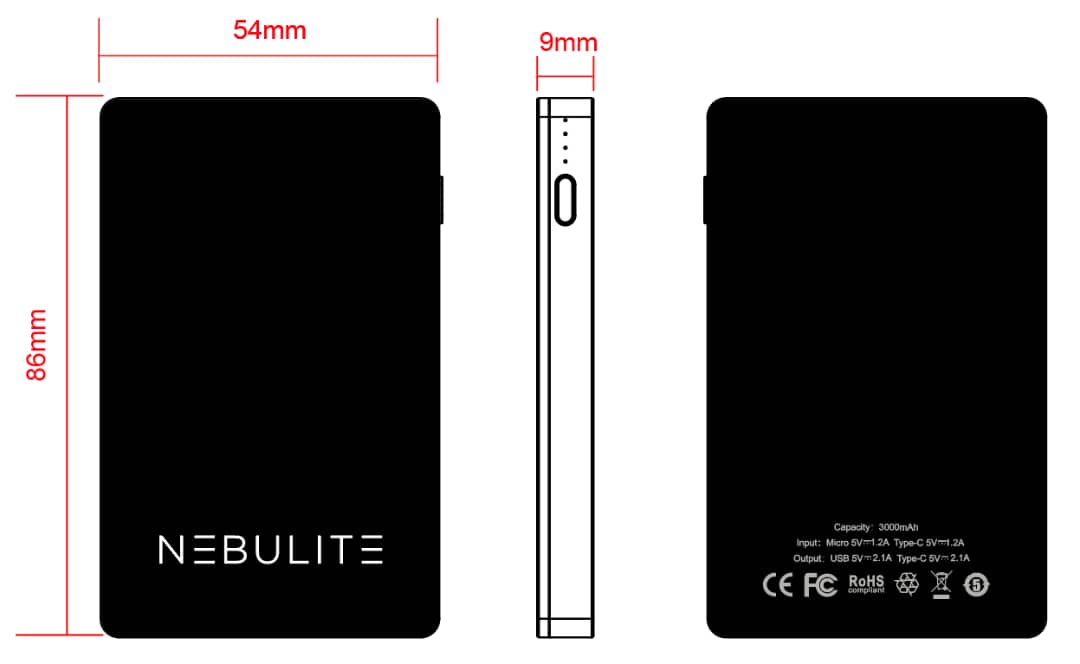 NEBULITE® Powerbank 5 - Small 3000mAh