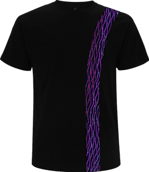 animated t-shirt with fiber optic vertical strip